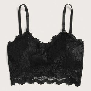 Lace bralette padded black